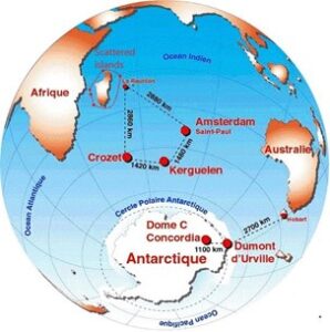 Map of the French Southern and Antarctic Lands